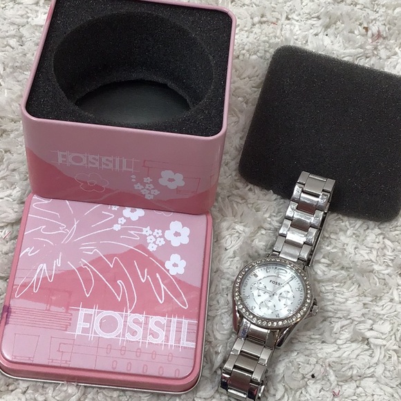 Fossil Riley multifunction silver bracelet watch - Picture 8 of 9